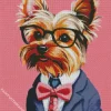 Yorkie In Suit And Glasses Diamond Painting