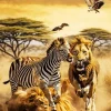 Zebra And Lion Diamond Painting