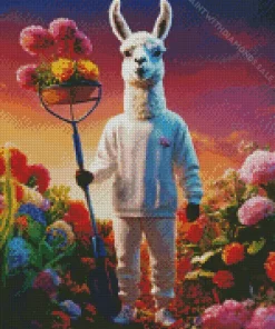 Alpaca Gardener Diamond Painting