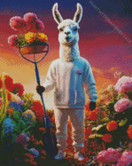 Alpaca Gardener Diamond Painting