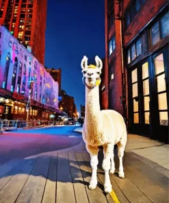 Alpaca In New York Streets Diamond Painting