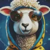 Alpaca Wearing A Hoodie Diamond Painting