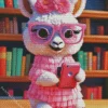 Alpaca With Pink Glasses Diamond Painting