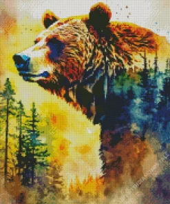 American Black Bear And Nature Diamond Painting