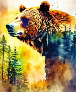 American Black Bear And Nature Diamond Painting