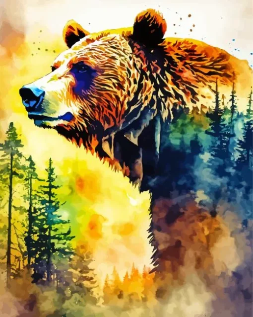 American Black Bear And Nature Diamond Painting