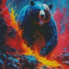 American Black Bear In Water Diamond Painting