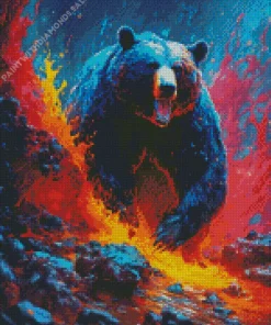 American Black Bear In Water Diamond Painting