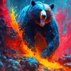 American Black Bear In Water Diamond Painting