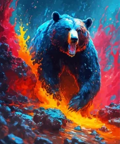 American Black Bear In Water Diamond Painting