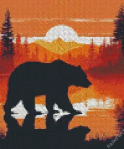 American Black Bear Silhouette Diamond Painting