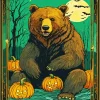 American Black Bear With Pumpkins Diamond Painting