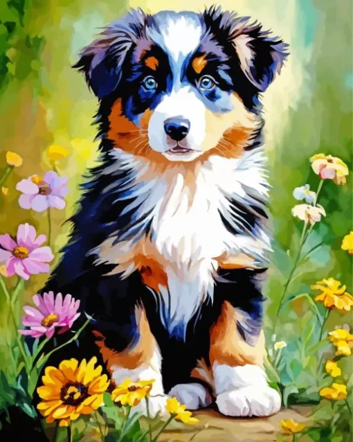 Australian Shepherd Puppy Diamond Painting