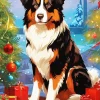 Australian Shepherd With Christmas Gifts Diamond Painting