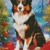 Australian Shepherd With Christmas Gifts Diamond Painting