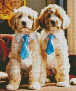 Bernedoodles In Suits Diamond Painting