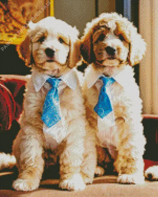 Bernedoodles In Suits Diamond Painting