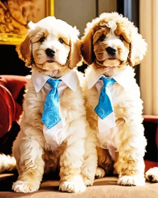 Bernedoodles In Suits Diamond Painting