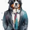 Bernese Mountain Dog In A Suit Diamond Painting