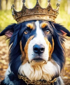 Bernese Mountain Dog With A Crown Diamond Painting