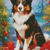 Bernese Mountain Dog With Christmas Gifts Diamond Painting