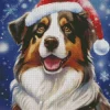 Bernese Mountain Dog With Santa Hat Diamond Painting