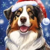 Bernese Mountain Dog With Santa Hat Diamond Painting