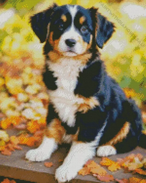 Bernese Mountain Puppy Diamond Painting