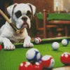 Boxer Dog Playing Pool Diamond Painting