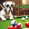 Boxer Dog Playing Pool Diamond Painting