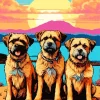 Boxer Dogs With Sunset Diamond Painting