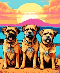 Boxer Dogs With Sunset Diamond Painting