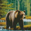 Brown Bear Among The Trees Diamond Painting