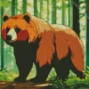 Brown Bear In Forest Diamond Painting