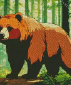 Brown Bear In Forest Diamond Painting