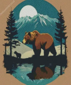 Brown Bear In Nature Diamond Painting