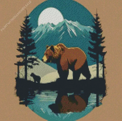 Brown Bear In Nature Diamond Painting