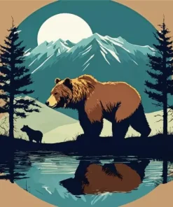 Brown Bear In Nature Diamond Painting