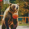 Brown Bear Playing Basketball Diamond Painting