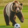 Brown Bear Playing Soccer Diamond Painting