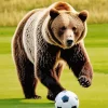 Brown Bear Playing Soccer Diamond Painting