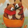 Brown Bears Cuddling Diamond Painting