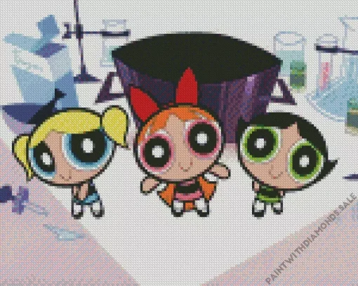 Bubbles And The Powerpuff Girls Diamond Painting