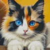 Calico Cat With Blue Eyes Diamond Painting