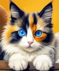 Calico Cat With Blue Eyes Diamond Painting