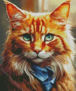 Calico Cat With Tie Diamond Painting