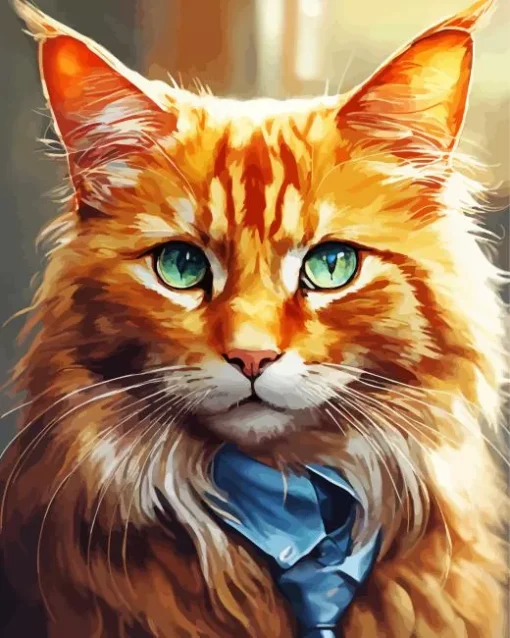 Calico Cat With Tie Diamond Painting