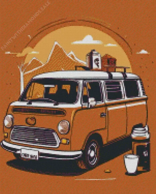 Camper Van Art Diamond Painting