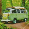 Camper Van In Forest Diamond Painting