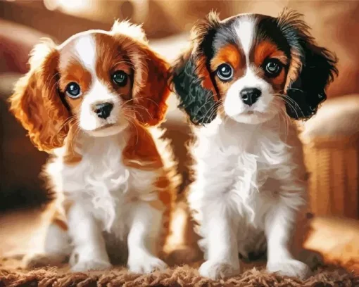 Cavalier King Charles Spaniel Dogs Diamond Painting